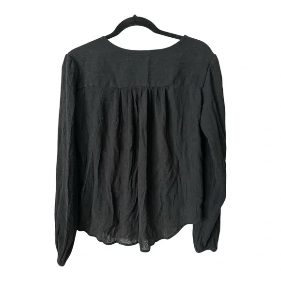 FREE PEOPLE CHECK ON IT BLACK WRAP TOP SIZE XS - Picture 5 of 7